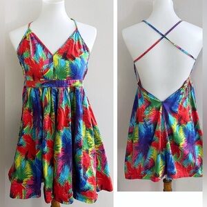 Y2K Zara Trafaluc Colorful Fit & Flare Dress